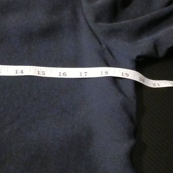 Jones New York Navy Blue Tiered Button‎ Back Sheer Sleeve Shift Dress Size 8 - Picture 9 of 11